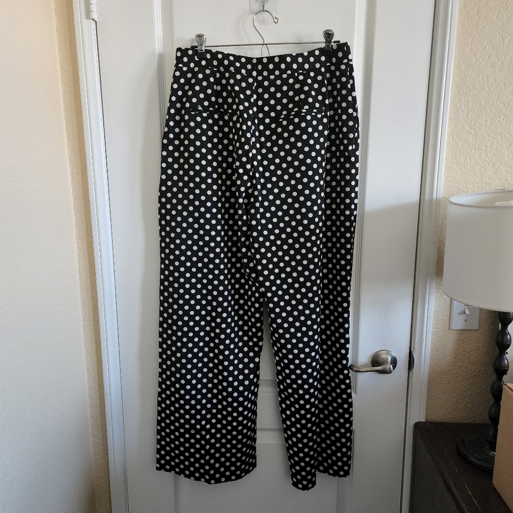 Wide leg polkadot pants